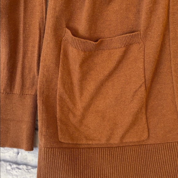Express Open Front Lightweight Sweater Cardigan Brick Orange Brown Size Small - Picture 5 of 11